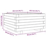 vidaXL Jardinière cire marron 50x50x26 5 cm bois de pin massif