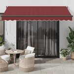 vidaXL Auvent manuel rétractable bordeaux 350x250 cm