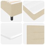 vidaXL Lit Box Spring avec Matelas Crème 200x200 cm Tissu