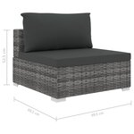 vidaXL Salon de jardin 11 Pièces avec coussins résine tressée gris