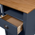 Bureau table poste de travail meuble d'ordinateur informatique étude Hill 150 x 50 x 74 cm bois de pin solide gris 02_0023862