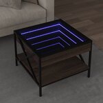 vidaXL Table basse avec LED Infinity chêne marron 50x50x38 cm
