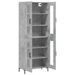 vidaXL Buffet haut Gris béton 69 5x34x180 cm Bois d'ingénierie