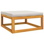 vidaXL Salon de jardin 8 Pièces avec coussins gris clair bois massif