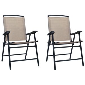 vidaXL Chaises de jardin pliables lot de 2 Textilène Taupe