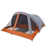 vidaXL Tente de camping de cabine 4 personnes gris orange imperméable