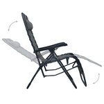 vidaXL Chaises pliables de terrasse 2 Pièces Gris Textilène