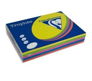 Ramette 500 Feuilles Papier 80g A3 420x297 mm Certifié FSC couleurs assorties fluores... TROPHÉE