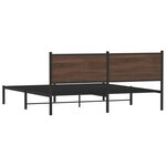 vidaXL Cadre de lit en métal sans matelas chêne marron 160x200 cm