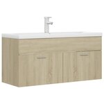 vidaXL Armoire d'évier avec lavabo intégré Chêne sonoma Aggloméré