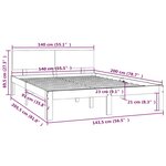 vidaXL Cadre de lit Bois de pin massif 140x200 cm