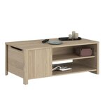 Table basse BETTY rectangulaire - En panneau de particules revetu papier - chêne - Classique - 110 x 42 x 60 cm