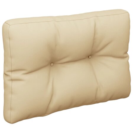 vidaXL Coussin de palette beige 60x40x12 cm tissu