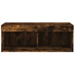 vidaXL Meuble TV avec lumières LED chêne fumé 80x30x30 cm