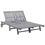 vidaXL Chaise longue 2 places bois d'acacia massif