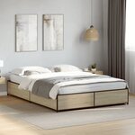 vidaXL Cadre de lit chêne sonoma 120x200 cm bois d'ingénierie et métal