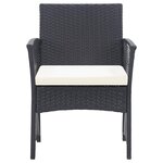 Salon de jardin meuble d'extérieur ensemble de mobilier 4 pièces avec coussin résine tressée noir 02_0016075