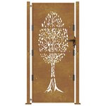 vidaXL Portail de jardin 105x180 cm acier corten conception de l'arbre