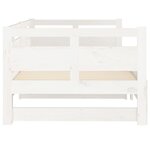 vidaXL Lit coulissant Blanc Bois de pin solide 2x(90x190) cm