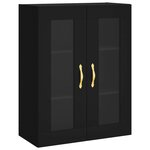 vidaXL Buffet haut Noir 69 5x34x180 cm Bois d'ingénierie