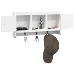 vidaXL Armoire à clés Blanc 40x8 5x20 cm Bois d'ingénierie et acier