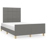 vidaXL Cadre de lit avec tête de lit Gris foncé 120x200 cm Tissu