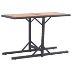 vidaXL Table de jardin Noir Bois d'acacia solide et résine tressée