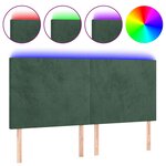 vidaXL Tête de lit à LED Vert foncé 200x5x118/128 cm Velours