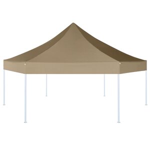 vidaXL Chapiteau hexagonal pliable 3 6x3 1 m taupe 220g/m²