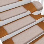 vidaXL Tapis d'escalier 15 Pièces 65x21x4 cm Taupe