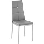 Lot de 6 chaises siège de salon cuisine salle à manger design élégant avec brillant gris 08_0000167