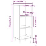 vidaXL Buffet chêne fumé 34 5x32 5x90 cm bois d'ingénierie