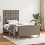 vidaXL Cadre de lit avec tête de lit Taupe 100x200 cm Tissu