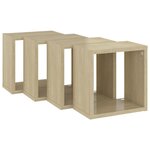 vidaXL Étagères cube murales 4 Pièces Chêne sonoma 26x15x26 cm