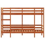 vidaXL Lit superposé cire marron 75x190 cm bois de pin massif