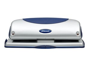 P425 Perforateur 4 trous argent/bleu REXEL