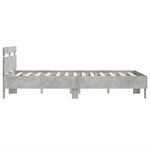 vidaXL Cadre de lit avec tête de lit gris béton 135x190 cm