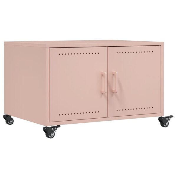 vidaXL Table basse rose 68x50x43 5 cm acier laminé à froid