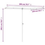 vidaXL Parasol d'extérieur avec mât en aluminium 2x1 5 m Blanc sable