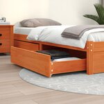 vidaXL Tiroirs de lit 2 Pièces cire marron bois de pin massif