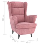 vidaXL Fauteuil rose velours