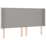 vidaXL Tête de lit avec oreilles Gris clair 203x16x118/128 cm Tissu