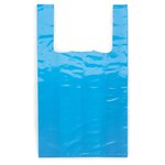 Sac plastique bleu à poignées bretelles 50 microns 26 x 45 x 12 cm (lot de 500)