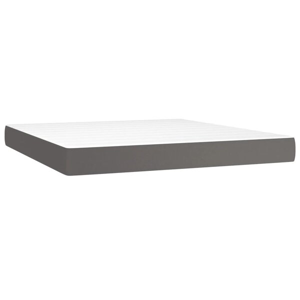 vidaXL Matelas de lit à ressorts ensachés Gris 180x200x20cm Similicuir