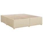 vidaXL Sommier à lattes de lit avec matelas Crème 180x200 cm Tissu