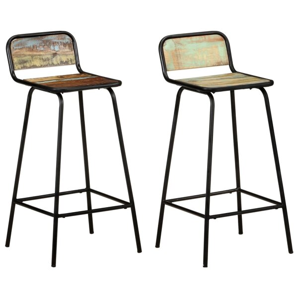 vidaXL Chaises de bar lot de 2 bois de récupération solide