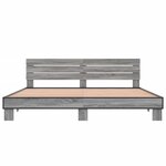 vidaXL Cadre de lit sonoma gris 180x200 cm bois d'ingénierie et métal
