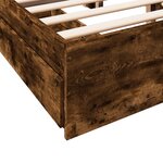 vidaXL Cadre de lit à tiroirs chêne fumé 135x190 cm bois d'ingénierie