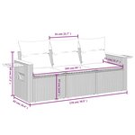 vidaXL Salon de jardin avec coussins 3 Pièces beige résine tressée