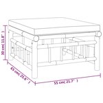 Salon de jardin meuble d'extérieur ensemble de mobilier 8 pièces avec coussins blanc crème bambou 02_0017483